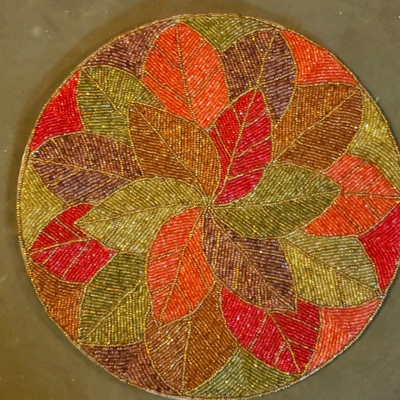 Pier 1 Holiday Pier Autumn Fall Leaves Beaded Leaf Placements